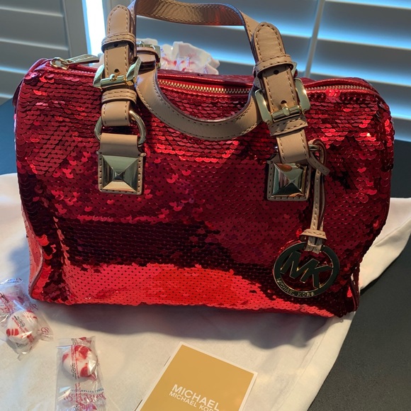 Michael Kors Handbags - Michael Kors❤️🎶 Red Hot Sequin, Grayson satchel ❤️speedy 30 size bag